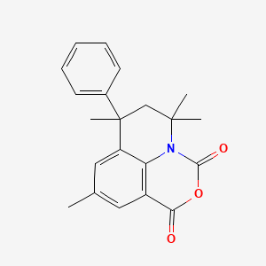 molecular formula C21H21NO3 B11042917 5,5,7,9-tetramethyl-7-phenyl-6,7-dihydro-1H,5H-[1,3]oxazino[5,4,3-ij]quinoline-1,3-dione 