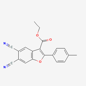 Ethyl 5,6-dicyano-2-(4-methylphenyl)-1-benzofuran-3-carboxylate