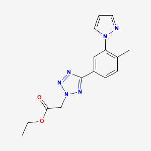 ethyl {5-[4-methyl-3-(1H-pyrazol-1-yl)phenyl]-2H-tetrazol-2-yl}acetate