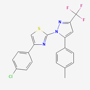 molecular formula C20H13ClF3N3S B11042963 4-(4-Chlorophenyl)-2-[5-(4-methylphenyl)-3-(trifluoromethyl)pyrazol-1-yl]-1,3-thiazole 