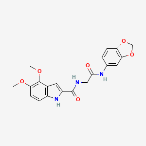 molecular formula C20H19N3O6 B11042971 N-[2-(1,3-benzodioxol-5-ylamino)-2-oxoethyl]-4,5-dimethoxy-1H-indole-2-carboxamide 