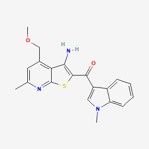 [3-amino-4-(methoxymethyl)-6-methylthieno[2,3-b]pyridin-2-yl](1-methyl-1H-indol-3-yl)methanone