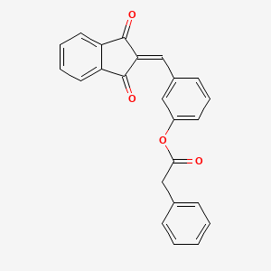 molecular formula C24H16O4 B11042993 3-[(1,3-dioxo-1,3-dihydro-2H-inden-2-ylidene)methyl]phenyl phenylacetate 