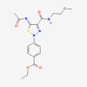 ethyl 4-[(5Z)-5-(acetylimino)-4-[(2-methoxyethyl)carbamoyl]-1,2,3-thiadiazol-2(5H)-yl]benzoate