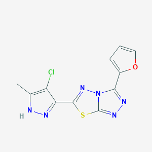 6-(4-chloro-5-methyl-1H-pyrazol-3-yl)-3-(furan-2-yl)[1,2,4]triazolo[3,4-b][1,3,4]thiadiazole