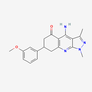 4-Amino-7-(3-methoxyphenyl)-1,3-dimethyl-1H,5H,6H,7H,8H-pyrazolo[3,4-B]quinolin-5-one