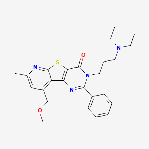 5-[3-(diethylamino)propyl]-13-(methoxymethyl)-11-methyl-4-phenyl-8-thia-3,5,10-triazatricyclo[7.4.0.02,7]trideca-1(13),2(7),3,9,11-pentaen-6-one