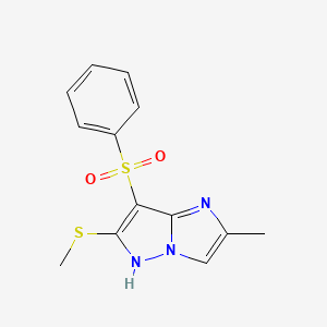 2-methyl-6-(methylsulfanyl)-7-(phenylsulfonyl)-1H-imidazo[1,2-b]pyrazole