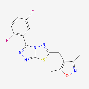 3-(2,5-Difluorophenyl)-6-[(3,5-dimethyl-1,2-oxazol-4-yl)methyl][1,2,4]triazolo[3,4-b][1,3,4]thiadiazole