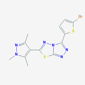 3-(5-bromothiophen-2-yl)-6-(1,3,5-trimethyl-1H-pyrazol-4-yl)[1,2,4]triazolo[3,4-b][1,3,4]thiadiazole