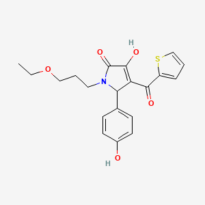 1-(3-Ethoxypropyl)-3-hydroxy-5-(4-hydroxyphenyl)-4-(2-thienylcarbonyl)-1,5-dihydro-2H-pyrrol-2-one