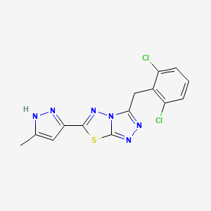 3-(2,6-dichlorobenzyl)-6-(5-methyl-1H-pyrazol-3-yl)[1,2,4]triazolo[3,4-b][1,3,4]thiadiazole