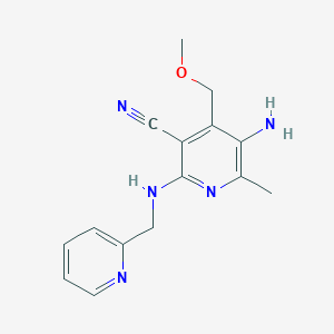 5-Amino-4-(methoxymethyl)-6-methyl-2-[(pyridin-2-ylmethyl)amino]pyridine-3-carbonitrile