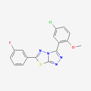 3-(5-Chloro-2-methoxyphenyl)-6-(3-fluorophenyl)[1,2,4]triazolo[3,4-b][1,3,4]thiadiazole