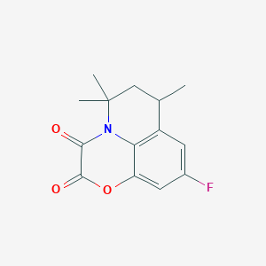 molecular formula C14H14FNO3 B11043590 9-fluoro-5,5,7-trimethyl-6,7-dihydro-5H-[1,4]oxazino[2,3,4-ij]quinoline-2,3-dione 