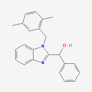 molecular formula C23H22N2O B11043794 1H-1,3-Benzimidazole-2-methanol, 1-[(2,5-dimethylphenyl)methyl]-alpha-phenyl- 