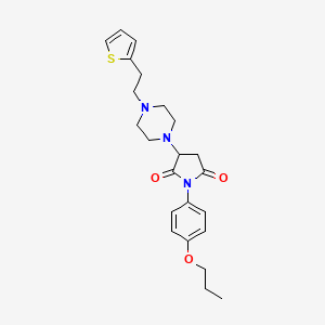 1-(4-Propoxyphenyl)-3-{4-[2-(thiophen-2-yl)ethyl]piperazin-1-yl}pyrrolidine-2,5-dione