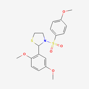 2-(2,5-Dimethoxyphenyl)-3-((4-methoxyphenyl)sulfonyl)thiazolidine