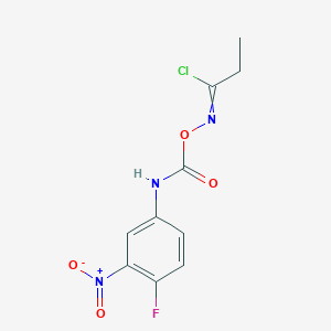 N-{[(4-fluoro-3-nitrophenyl)carbamoyl]oxy}propanimidoyl chloride