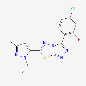 3-(4-chloro-2-fluorophenyl)-6-(1-ethyl-3-methyl-1H-pyrazol-5-yl)[1,2,4]triazolo[3,4-b][1,3,4]thiadiazole