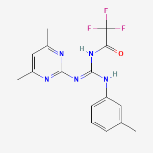 N-{(E)-[(4,6-dimethylpyrimidin-2-yl)amino][(3-methylphenyl)amino]methylidene}-2,2,2-trifluoroacetamide