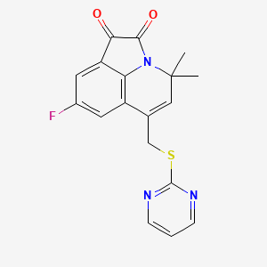 8-Fluoro-4,4-dimethyl-6-[(2-pyrimidinylsulfanyl)methyl]-4H-pyrrolo[3,2,1-IJ]quinoline-1,2-dione