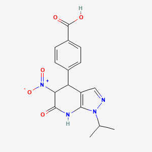 molecular formula C16H16N4O5 B11043921 4-[5-nitro-6-oxo-1-(propan-2-yl)-4,5,6,7-tetrahydro-1H-pyrazolo[3,4-b]pyridin-4-yl]benzoic acid 