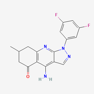 molecular formula C17H14F2N4O B11043937 4-Amino-1-(3,5-difluorophenyl)-7-methyl-1H,5H,6H,7H,8H-pyrazolo[3,4-B]quinolin-5-one 