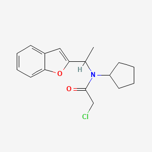 molecular formula C17H20ClNO2 B11043983 N-[1-(1-Benzofuran-2-YL)ethyl]-2-chloro-N-cyclopentylacetamide 