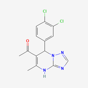 molecular formula C14H12Cl2N4O B11043986 1-[7-(3,4-Dichlorophenyl)-5-methyl-4,7-dihydro[1,2,4]triazolo[1,5-a]pyrimidin-6-yl]ethanone 