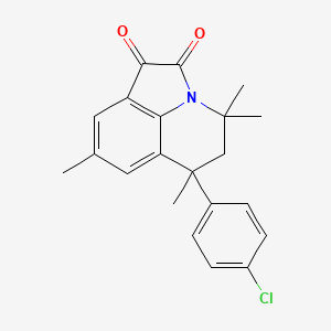 molecular formula C21H20ClNO2 B11044053 6-(4-chlorophenyl)-4,4,6,8-tetramethyl-5,6-dihydro-4H-pyrrolo[3,2,1-ij]quinoline-1,2-dione 