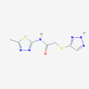 molecular formula C7H8N6OS2 B11044086 N-(5-methyl-1,3,4-thiadiazol-2-yl)-2-(1H-1,2,3-triazol-5-ylsulfanyl)acetamide 