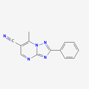 molecular formula C13H9N5 B11044093 7-Methyl-2-phenyl[1,2,4]triazolo[1,5-A]pyrimidin-6-YL cyanide 