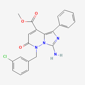 molecular formula C21H17ClN4O3 B11044134 Methyl 7-amino-1-(3-chlorobenzyl)-2-oxo-5-phenyl-1,2-dihydroimidazo[1,5-b]pyridazine-4-carboxylate 