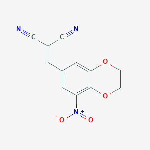 molecular formula C12H7N3O4 B11044190 [(8-Nitro-2,3-dihydro-1,4-benzodioxin-6-yl)methylidene]propanedinitrile 