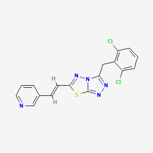 molecular formula C17H11Cl2N5S B11044205 3-(2,6-dichlorobenzyl)-6-[(E)-2-(pyridin-3-yl)ethenyl][1,2,4]triazolo[3,4-b][1,3,4]thiadiazole 