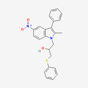 molecular formula C24H22N2O3S B11044217 1-(2-methyl-5-nitro-3-phenyl-1H-indol-1-yl)-3-(phenylsulfanyl)-2-propanol 