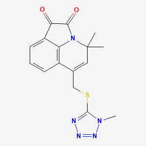 molecular formula C16H15N5O2S B11044268 4,4-dimethyl-6-{[(1-methyl-1H-tetrazol-5-yl)sulfanyl]methyl}-4H-pyrrolo[3,2,1-ij]quinoline-1,2-dione 