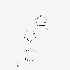 molecular formula C14H13N3OS B11044279 3-[2-(3,5-dimethyl-1H-pyrazol-1-yl)-1,3-thiazol-4-yl]phenol 