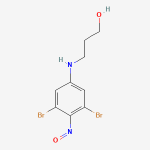 molecular formula C9H10Br2N2O2 B11044318 3-[(3,5-Dibromo-4-nitrosophenyl)amino]propan-1-ol 