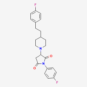 molecular formula C23H24F2N2O2 B11044338 1-(4-Fluorophenyl)-3-{4-[2-(4-fluorophenyl)ethyl]piperidin-1-yl}pyrrolidine-2,5-dione 