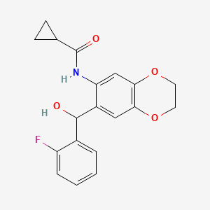 molecular formula C19H18FNO4 B11044355 N-{7-[(2-fluorophenyl)(hydroxy)methyl]-2,3-dihydro-1,4-benzodioxin-6-yl}cyclopropanecarboxamide 