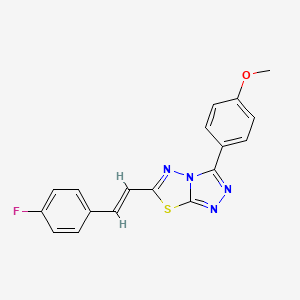 molecular formula C18H13FN4OS B11044375 6-[(E)-2-(4-fluorophenyl)ethenyl]-3-(4-methoxyphenyl)[1,2,4]triazolo[3,4-b][1,3,4]thiadiazole 