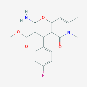 methyl 2-amino-4-(4-fluorophenyl)-6,7-dimethyl-5-oxo-5,6-dihydro-4H-pyrano[3,2-c]pyridine-3-carboxylate