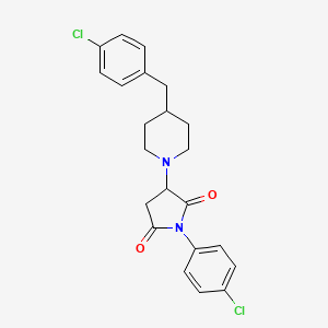 molecular formula C22H22Cl2N2O2 B11044391 3-[4-(4-Chlorobenzyl)piperidin-1-yl]-1-(4-chlorophenyl)pyrrolidine-2,5-dione 