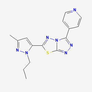 molecular formula C15H15N7S B11044395 6-(3-methyl-1-propyl-1H-pyrazol-5-yl)-3-(pyridin-4-yl)[1,2,4]triazolo[3,4-b][1,3,4]thiadiazole 