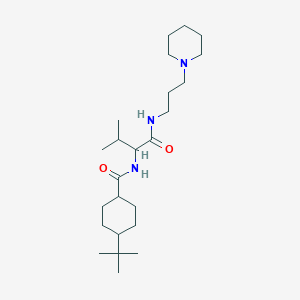 4-tert-butyl-N-(3-methyl-1-oxo-1-{[3-(piperidin-1-yl)propyl]amino}butan-2-yl)cyclohexanecarboxamide