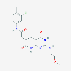 N-(3-chloro-4-methylphenyl)-2-{2-[(2-methoxyethyl)amino]-4,7-dioxo-1,4,5,6,7,8-hexahydropyrido[2,3-d]pyrimidin-6-yl}acetamide