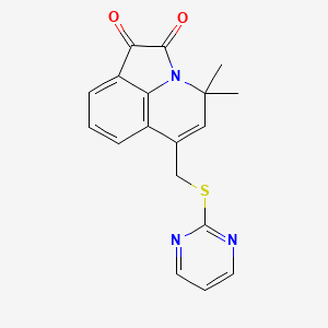 molecular formula C18H15N3O2S B11044444 4,4-Dimethyl-6-[(2-pyrimidinylsulfanyl)methyl]-4H-pyrrolo[3,2,1-IJ]quinoline-1,2-dione 