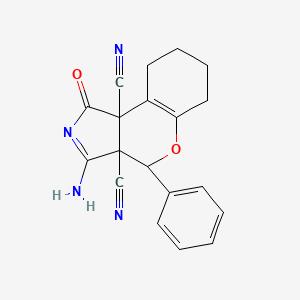 3-imino-1-oxo-4-phenyl-2,3,6,7,8,9-hexahydrochromeno[3,4-c]pyrrole-3a,9b(1H,4H)-dicarbonitrile